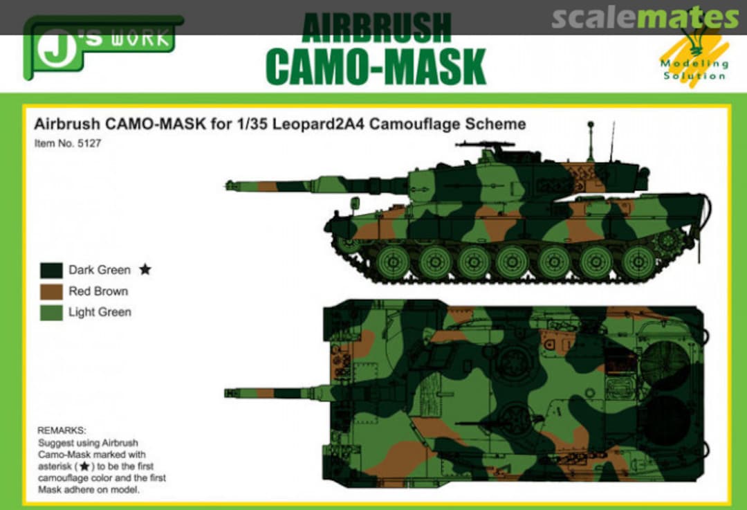 Boxart Airbrush Camo-Mask for 1/35 Leopard 2 A4 Camouflage Scheme PPA5127 J's Work