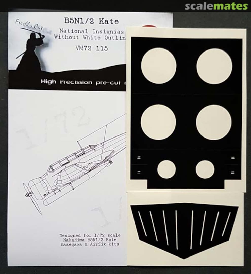 Boxart Nakajima B5N1/B5N2 'Kate' National Insignia paint masks without white outline VM72115 DEAD Design Models