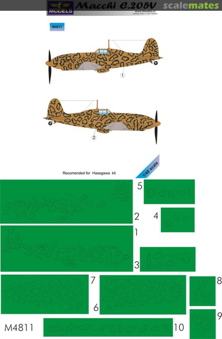 Boxart Macchi C.205V (Camouflage Painting Masks) M4811 LF Models