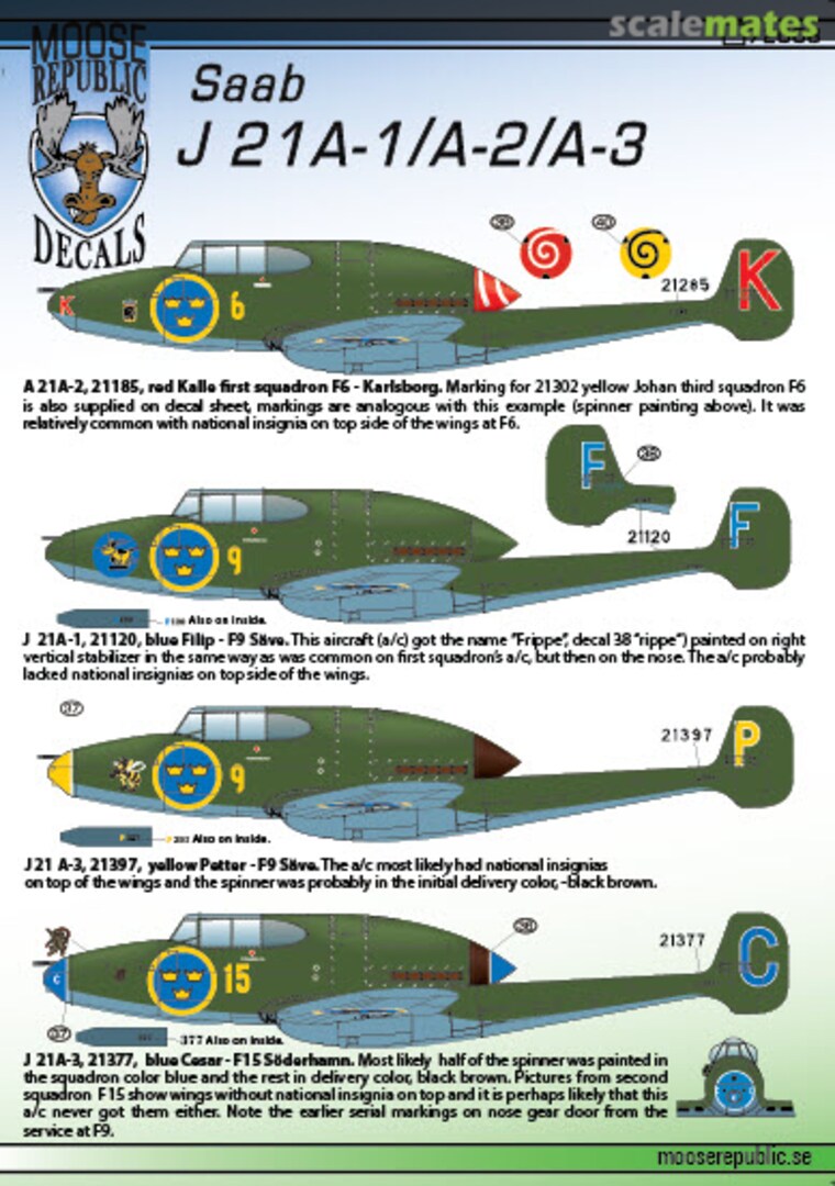 Boxart J 21A-1/A-2/A-3 72008 Moose Republic Decals