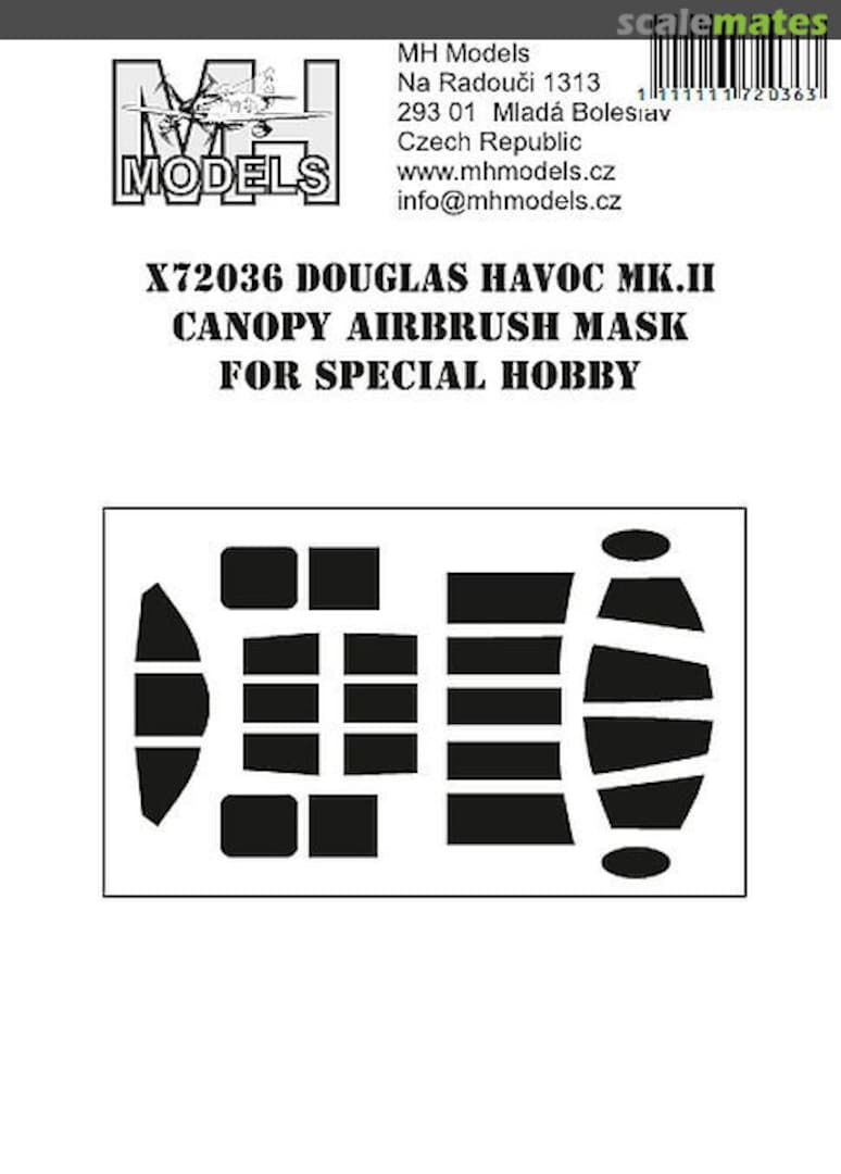 Boxart Douglas Havoc Mk.II Canopy X72036 MH Models