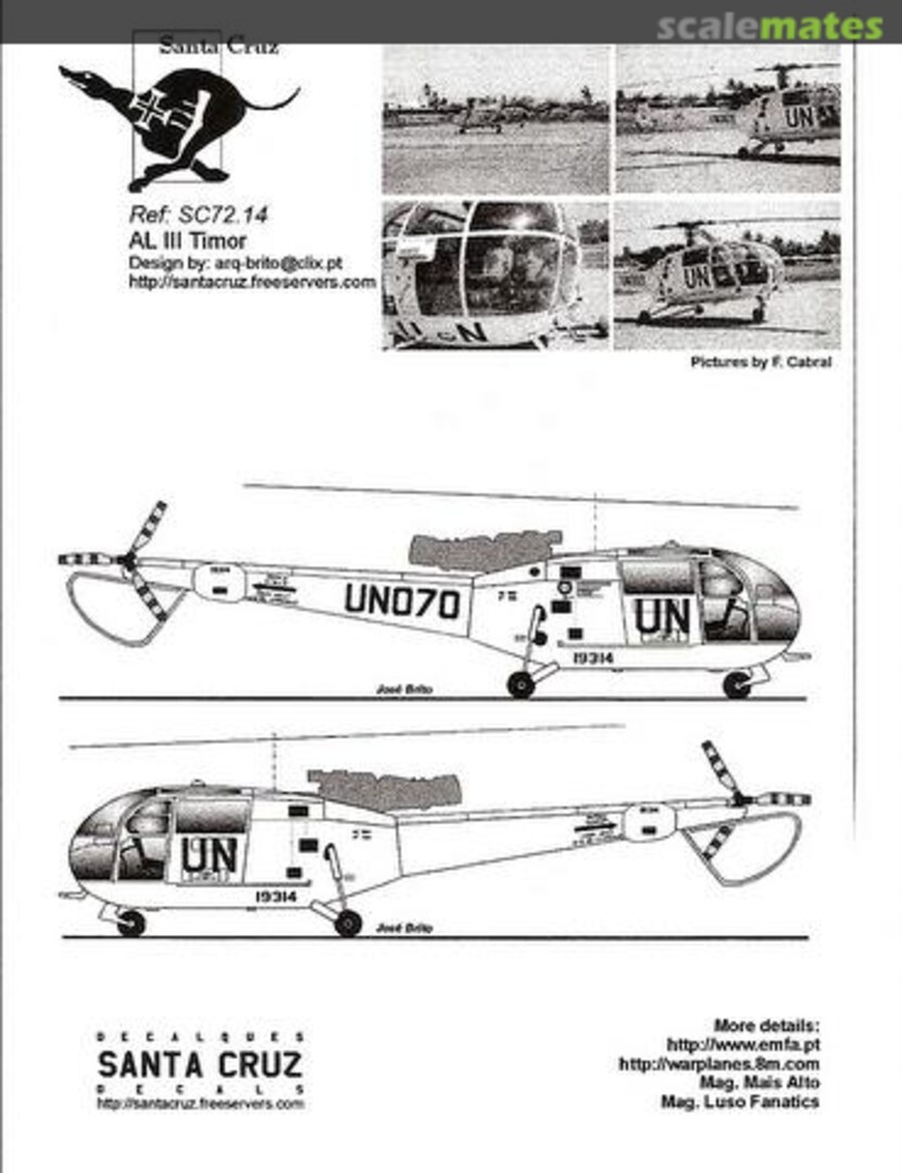 Boxart Sud Alouette III SC72.14 Santa Cruz Modelismo