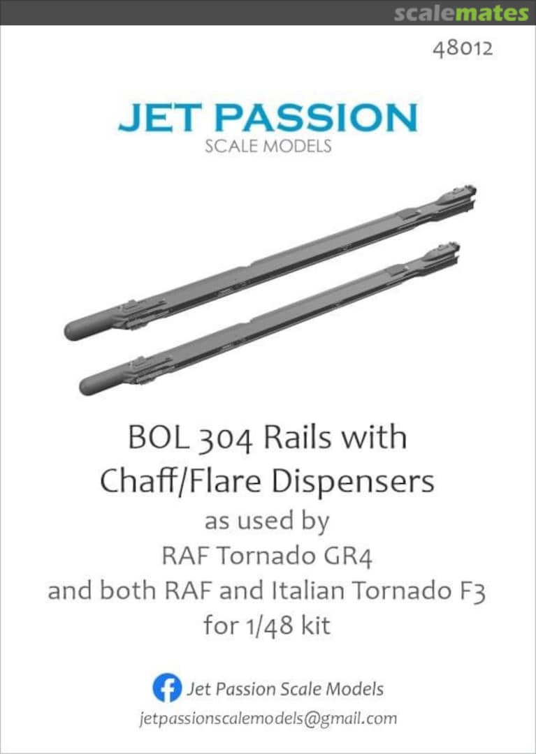 Boxart BOL-304 Rails with Chaff/Flare dispensers as used by Tornado F.3/GR.4 48012 Jet Passion