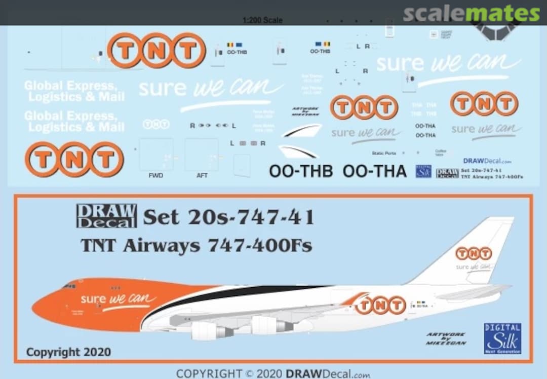 Boxart TNT Airways 747-400Fs 20-747-41 Draw Decal