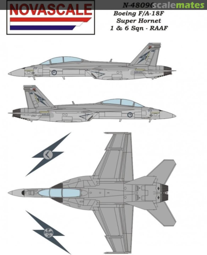 Boxart Boeing F/A-18F Super Hornet 1 & 6 Sqn - RAAF N-48090A Novascale