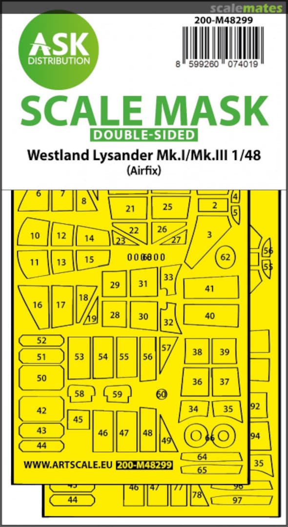 Boxart Lysander Mk.I / Mk.III masks 200-M48299 ASK
