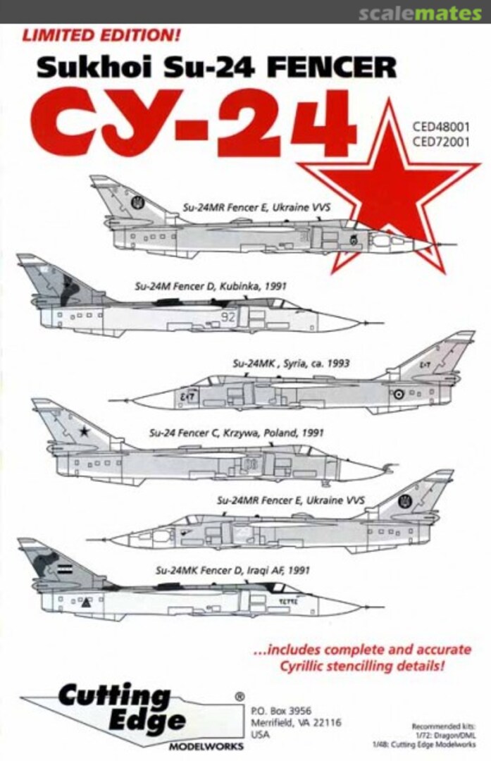 Boxart Sukhoi Su-24 Fencer CED72001 Cutting Edge Modelworks