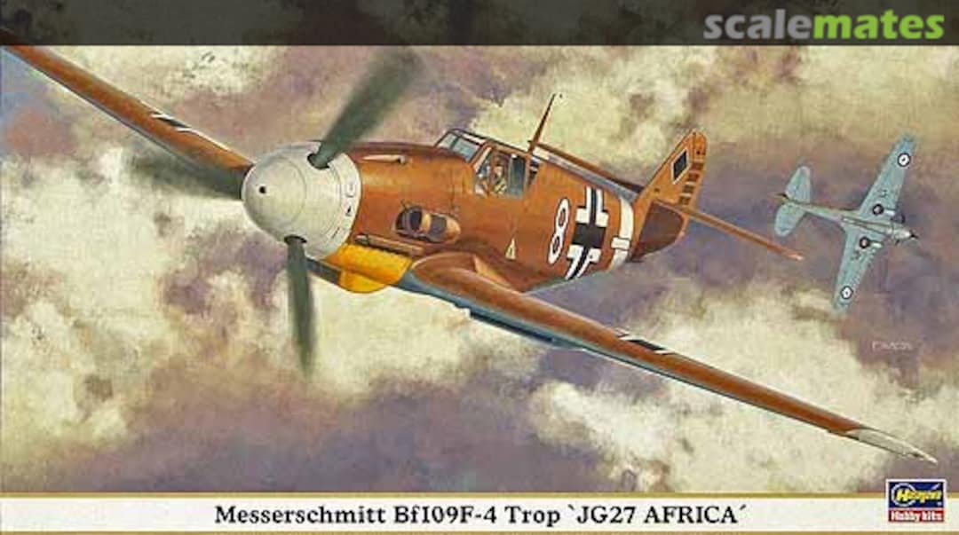 Boxart Messerschmitt Bf109F-4 Trop `JG27 Africa´ 09804 Hasegawa