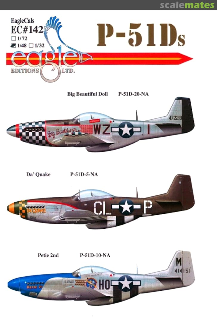 Boxart P-51Ds EagleCals EC48-142 Eagle Editions