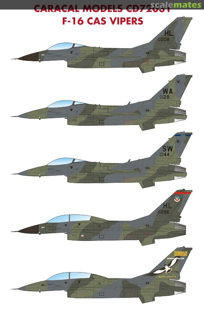 Boxart F-16 CAS Vipers CD72031 Caracal Models