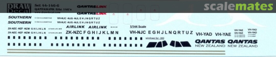 Boxart British Aerospace 146-100, 146-100A, 146-200, 146-200A,146-300, 146-300A 44-146-6 Draw Decal