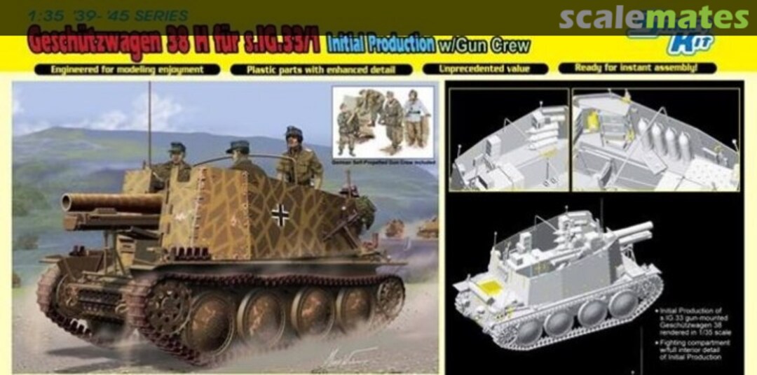 Boxart Sd.Kfz.138/1 Geschützwagen 38 H fur s.IG.33/1 Initial Production 6857 Dragon