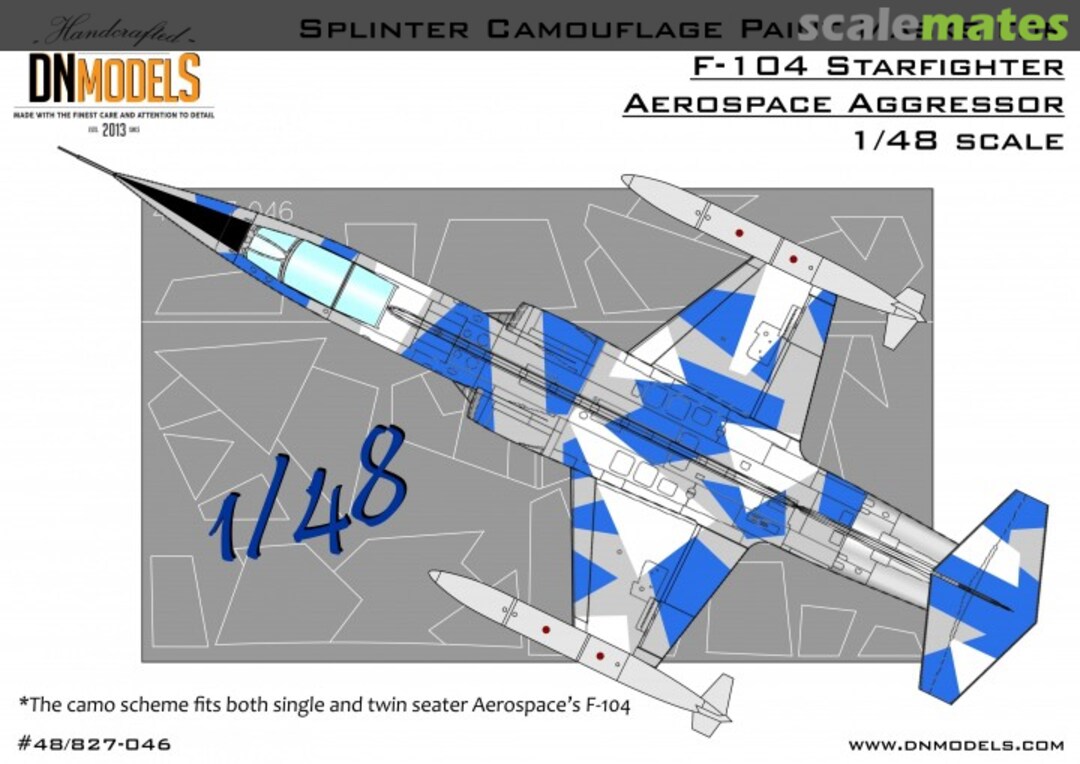 Boxart Splinter Camouflage Paint Masks for F-104 Starfighter Aerospace Aggressor 1/48 48/827-046 DN Models