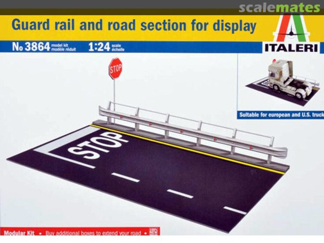 Boxart Guard rail and road section for display 3864 Italeri