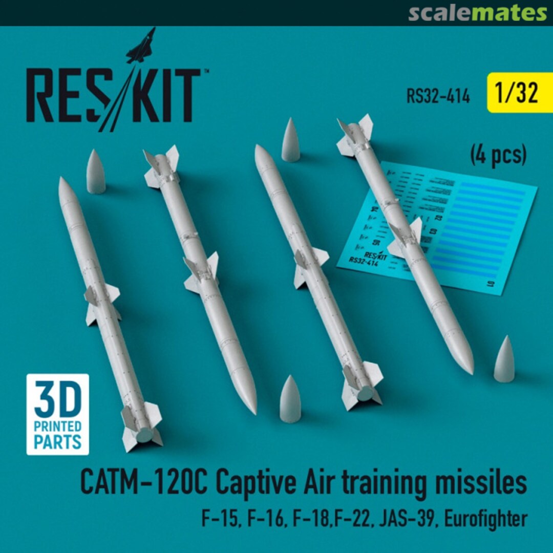 Boxart CATM-120C Captive air training missiles (4 шт.) (3D Printed) RS32-0414 ResKit