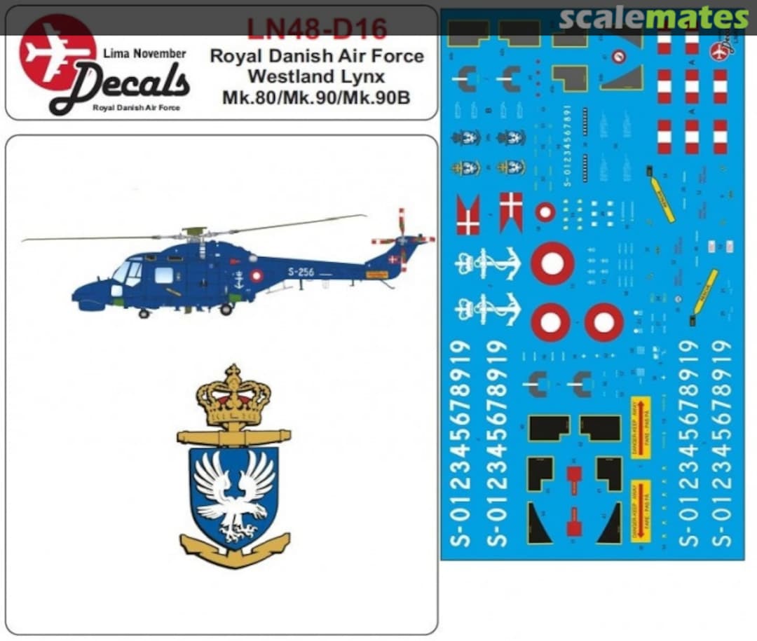 Boxart RDAF Navy Lynx LN48--D16 Lima November Decals