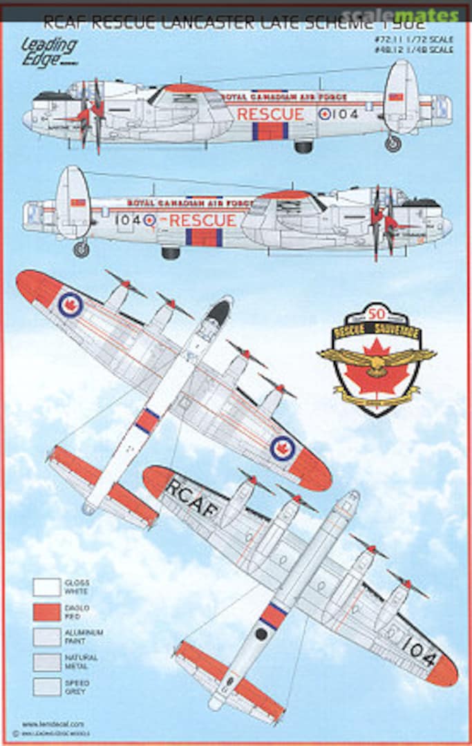 Boxart RCAF Rescue Lancaster Late Scheme 1962 48.12 Leading Edge