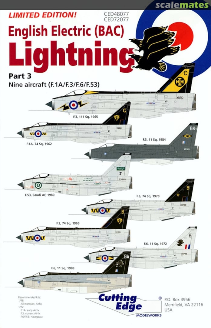 Boxart English Electric (BAC) Lightning CED48077 Cutting Edge Modelworks