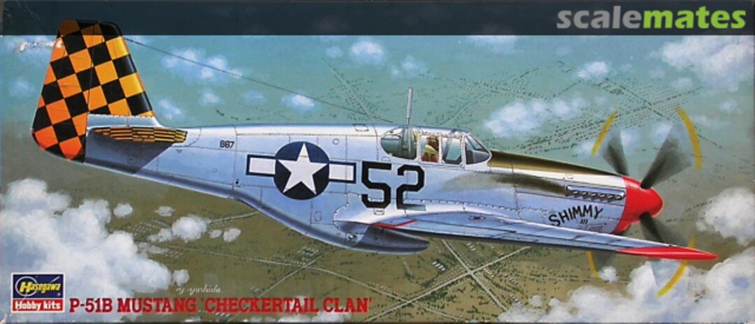 Boxart P-51B Mustang `Checkertail Clan´ 52054 Hasegawa