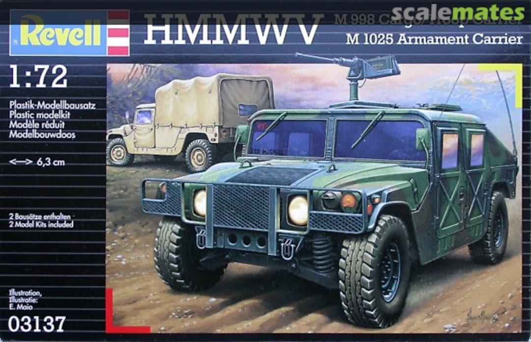 Boxart HMMWV M998 Cargo/Troop Carrier + M1025 Armament Carrier 03137 Revell