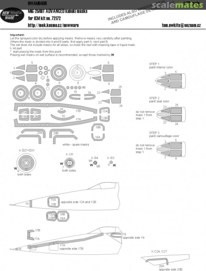 Boxart MiG-25 RBT ADVANCED kabuki masks NWAM0498 New Ware