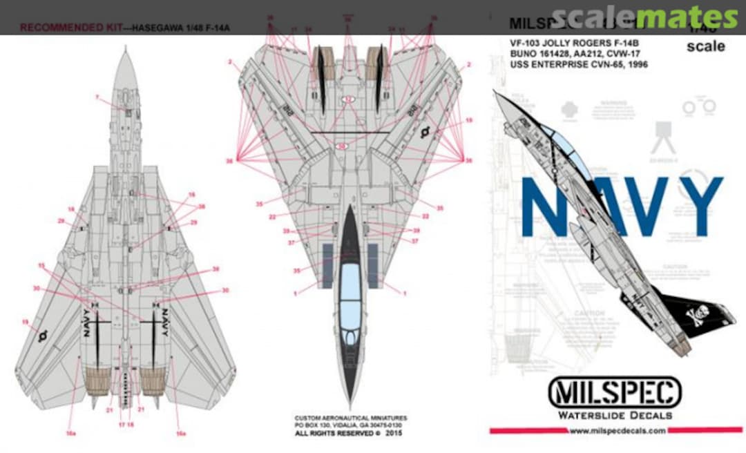 Boxart VF-103 JOLLY ROGERS, F-14B 48-011 Milspec