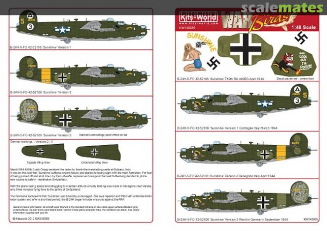 Boxart B-24 Liberator Captured Aircraft KW148069 Kits-World