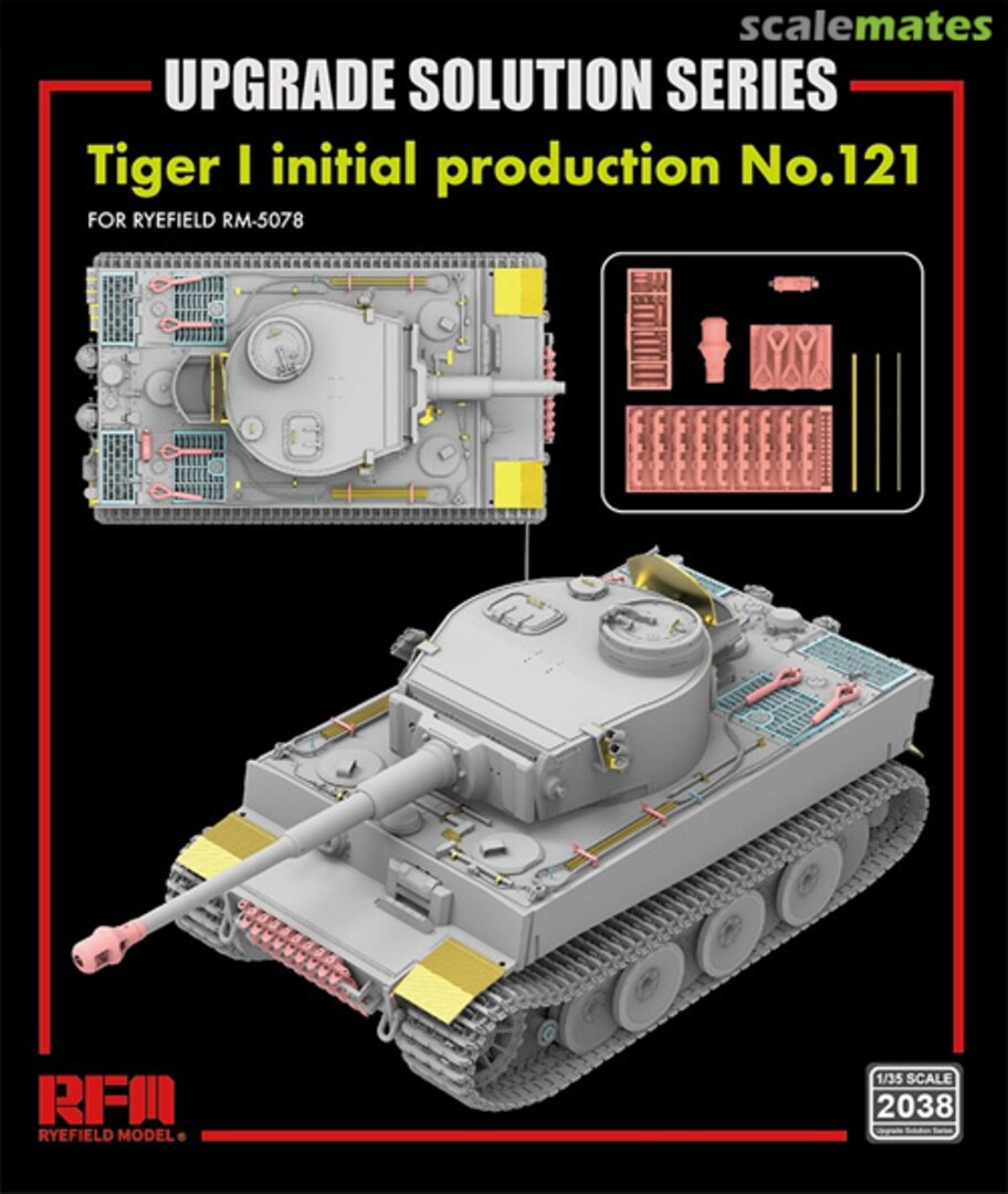 Boxart Tiger I initial production No.121 detail set RM-2038 Rye Field Model