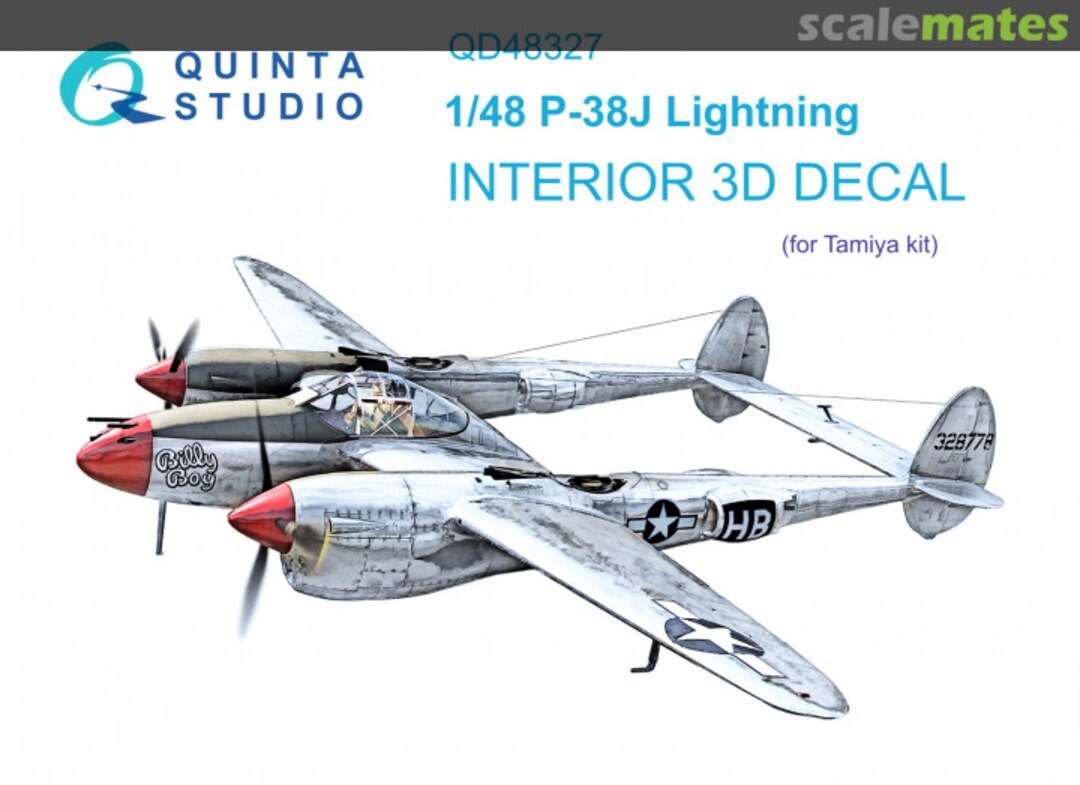 Boxart P-38J interior 3D decals QD48327 Quinta Studio