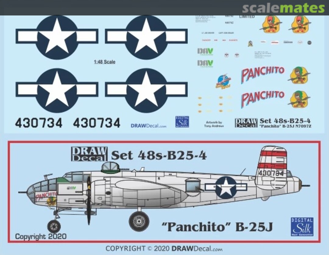 Boxart Panchito B-25J 48-B25-4 Draw Decal