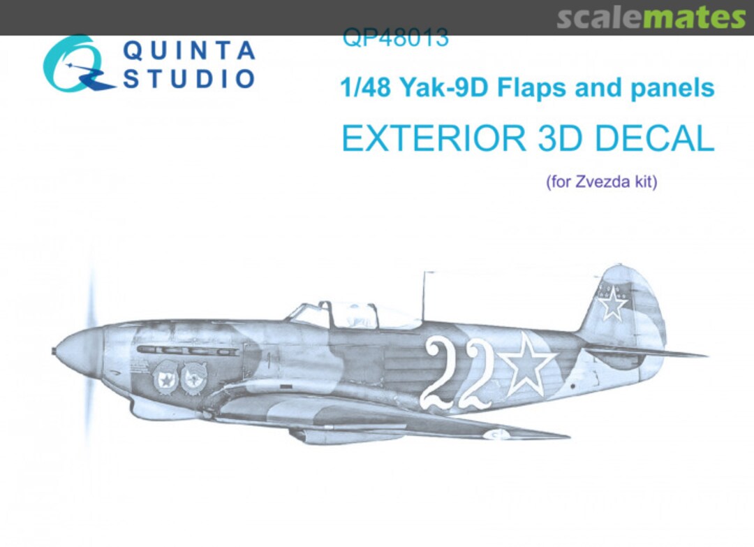 Boxart Yak-9D Flaps and Panels exterior 3D decals QP48013 Quinta Studio