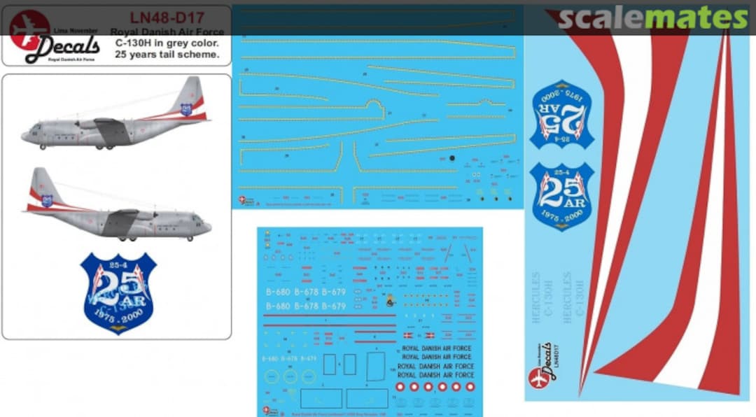 Boxart Royal Danish Air Force C-130H grey colour LN48--D17 Lima November Decals