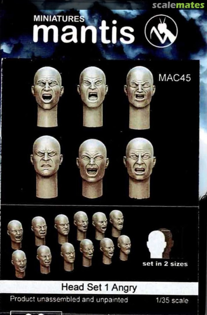 Boxart Head Set 1 Angry MAC45 Mantis Miniatures