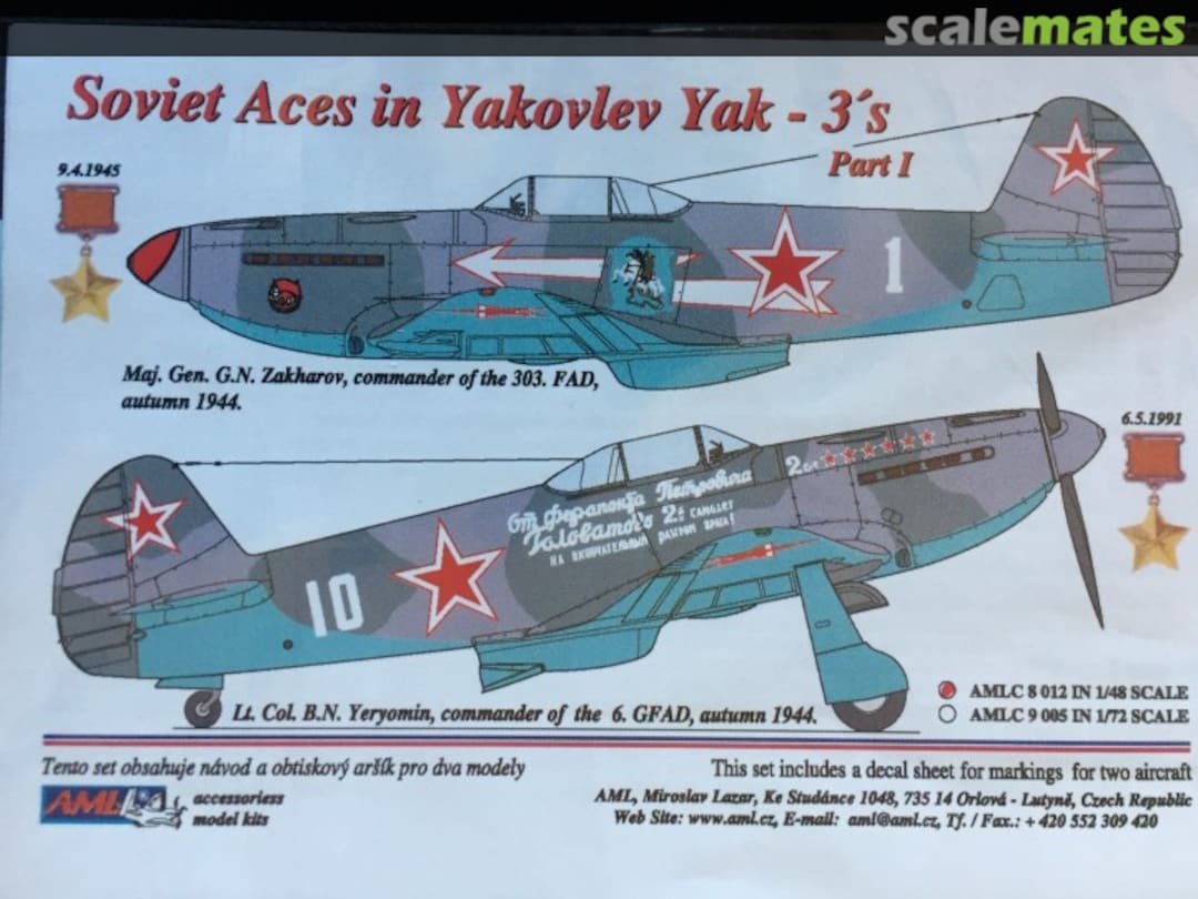 Boxart Soviet Aces in Yakovlev Yak-3's Part I AMLC8012 AML