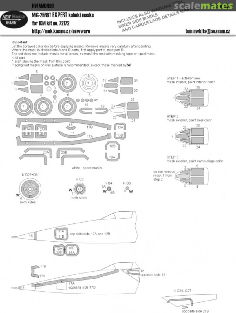 Boxart MiG-25 RBT EXPERT kabuki masks NWAM0499 New Ware