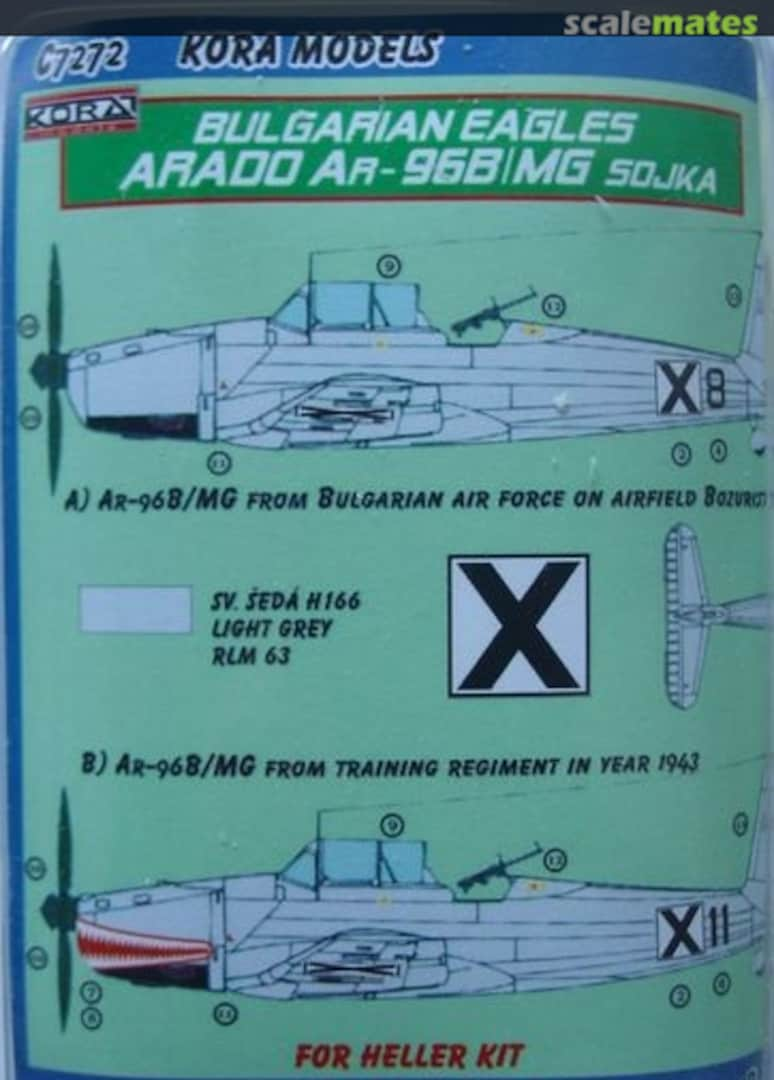 Boxart Arado Ar-96B/MG Bulgarian C7272 Kora Models