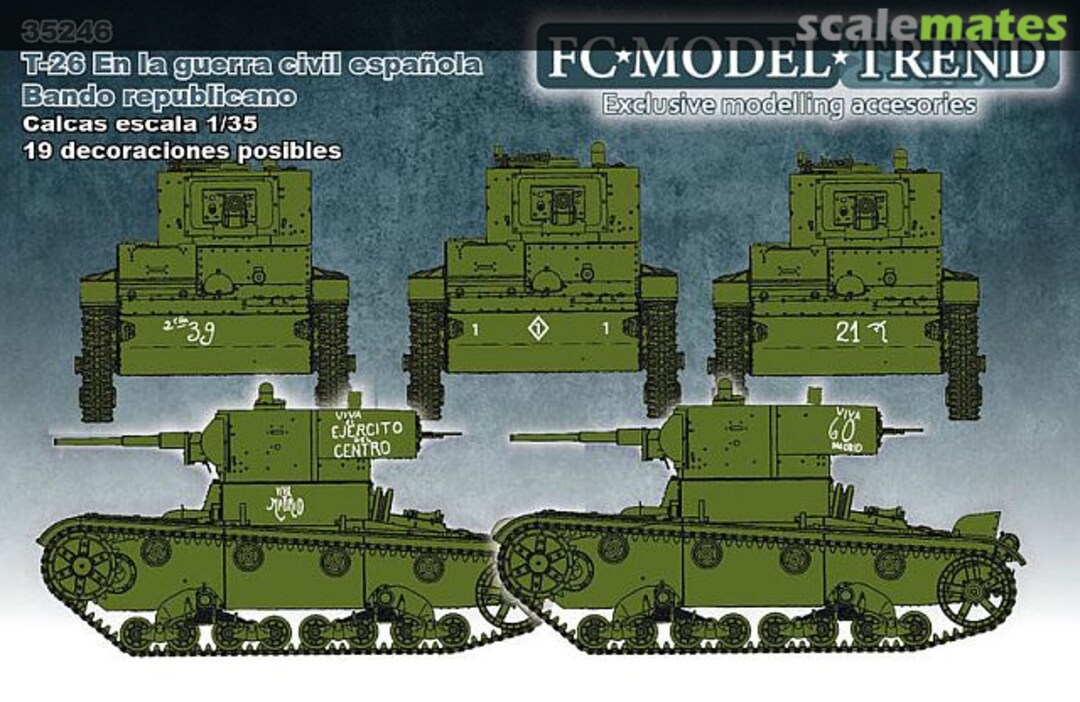 Boxart T-26 in Spain decals, republican side 35246 FC Model Trend