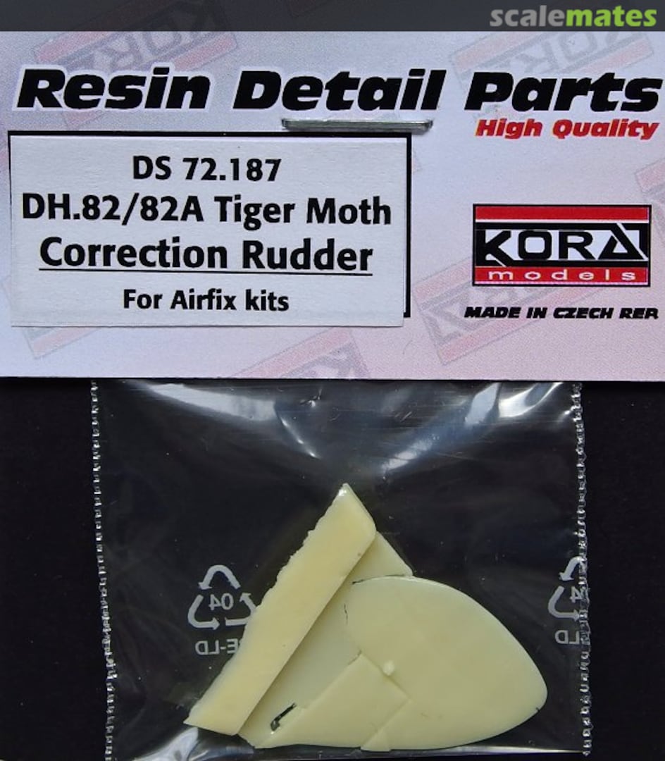 Boxart DH.82/82A Tiger Moth Correction Rudder DS72187 Kora Models