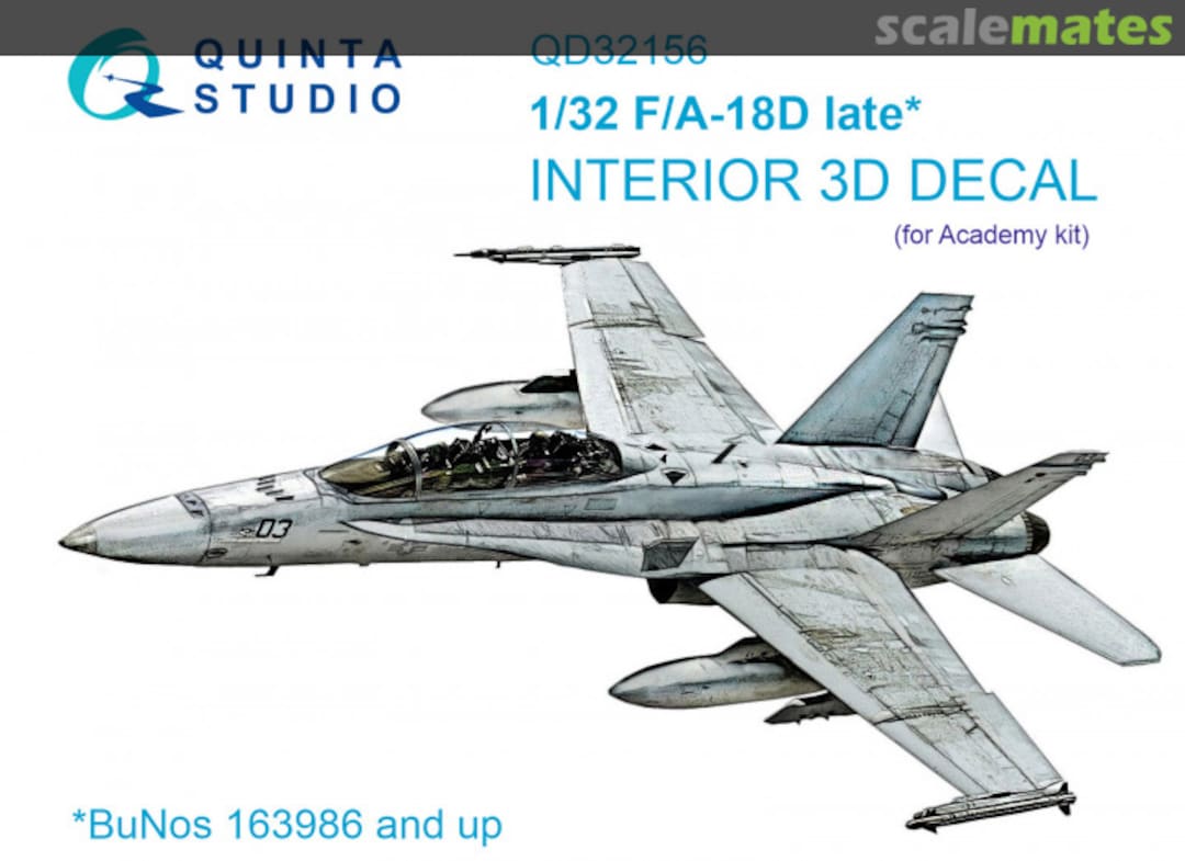 Boxart F/A-18D Late interior 3D decals QD32156 Quinta Studio