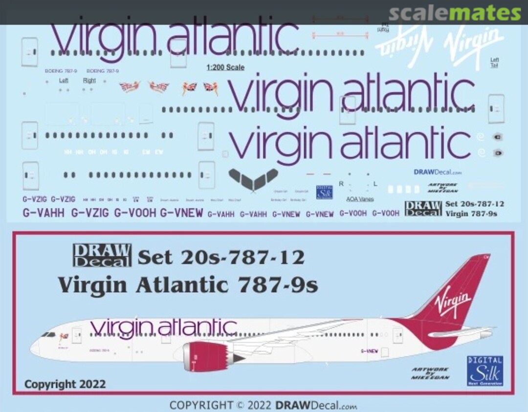 Boxart Virgin Atlantic 787-9 Dreamliner 20-787-12 Draw Decal