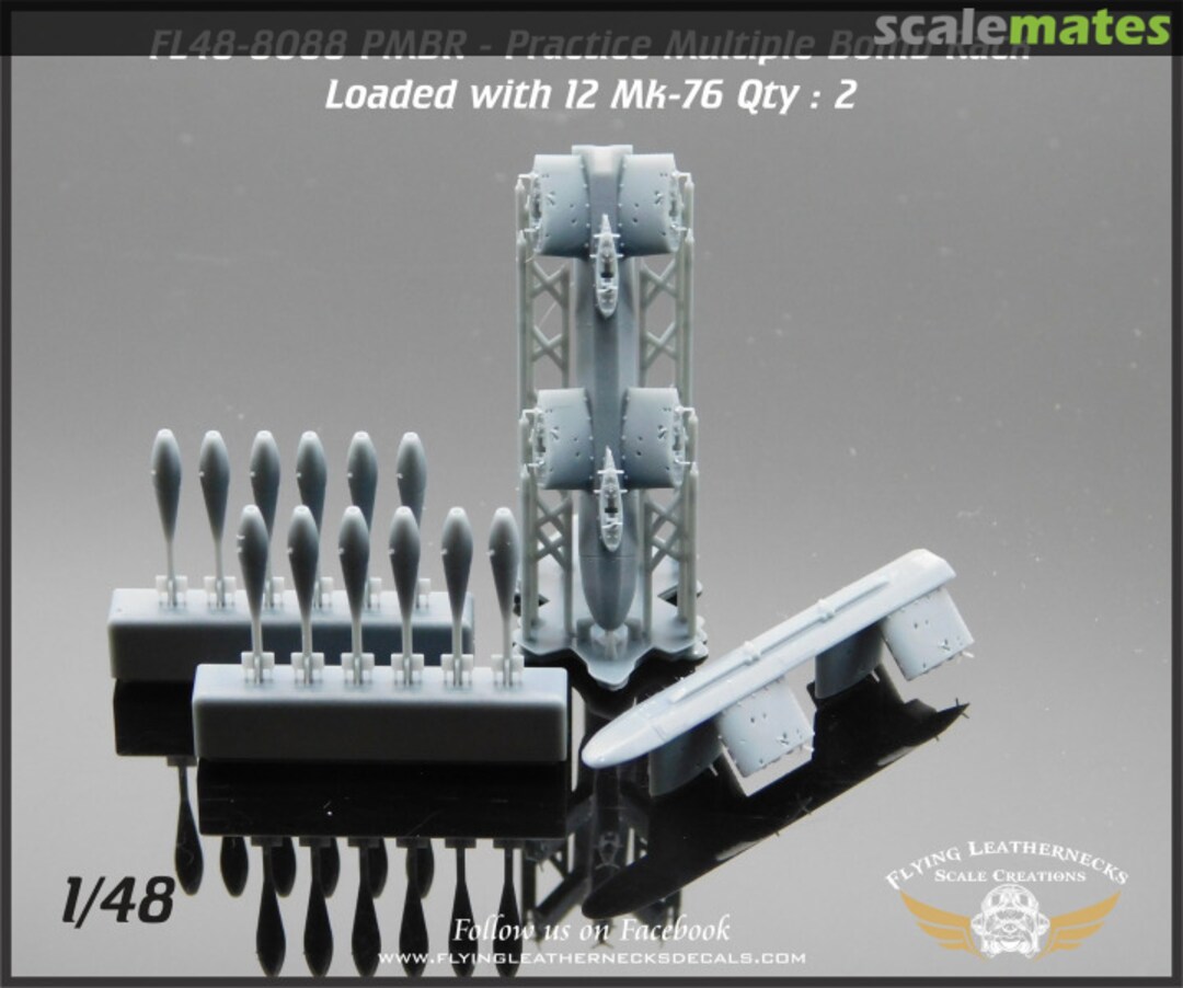 Boxart PMBR - Practice Multiple Bomb Rack Loaded With 12 MK-76 2 pcs. FL48-8088 Flying Leathernecks