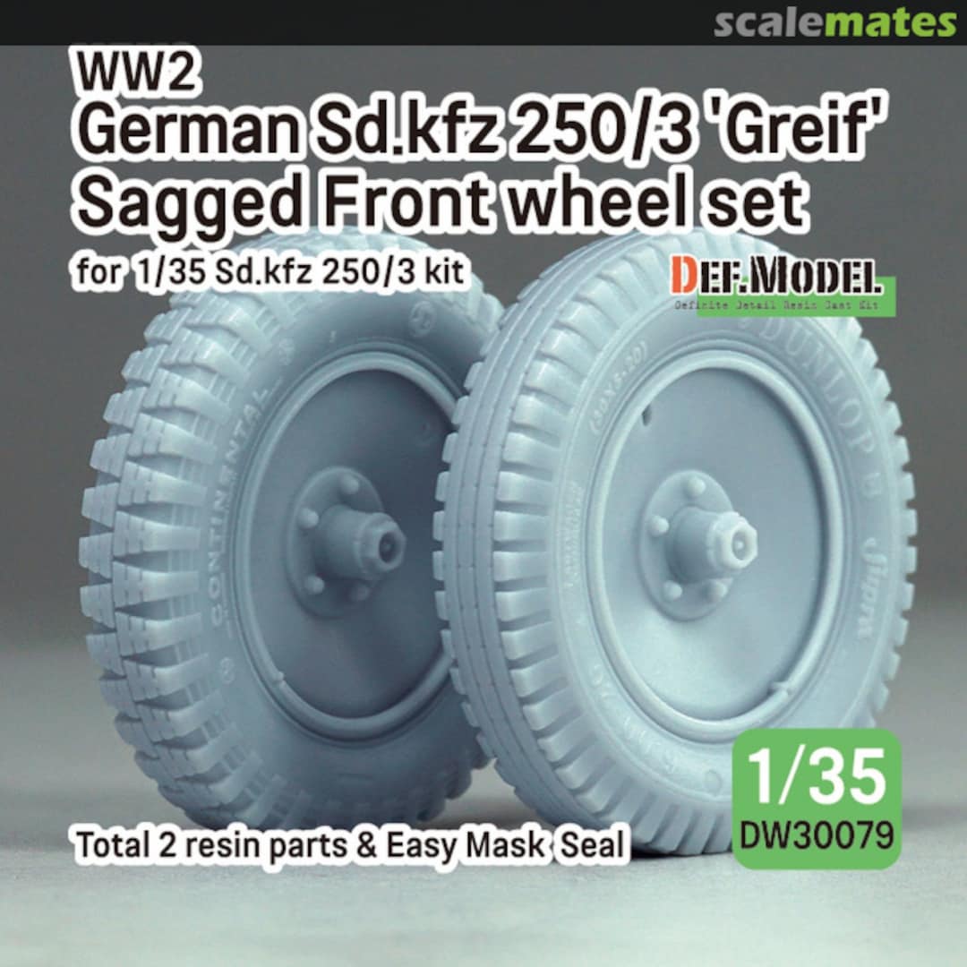 Boxart Sd.Kfz 250/3 'Greif' Sagged Front wheel set DW30079 Def.Model