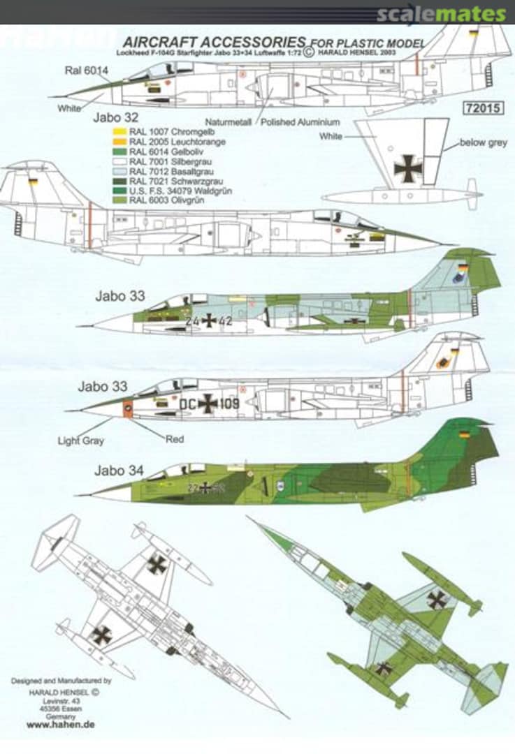 Boxart F-104 G Starfighter 72015 HaHen