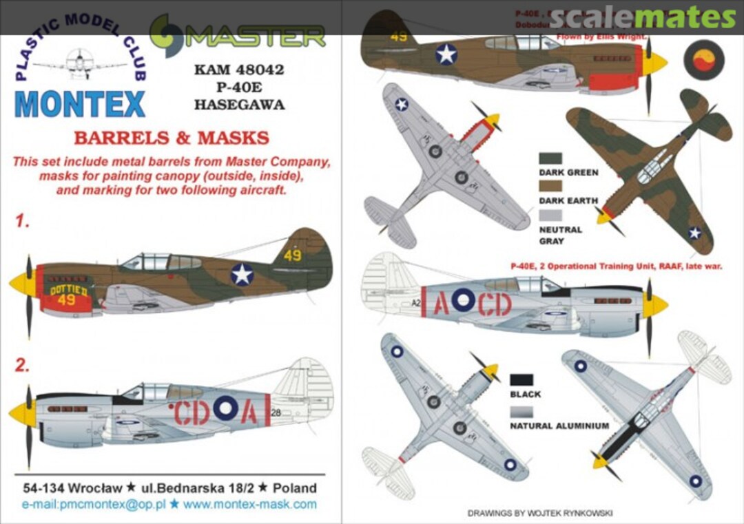 Boxart Curtiss P-40E Kittyhawk "USAAF & RAAF" KAM48042 Montex