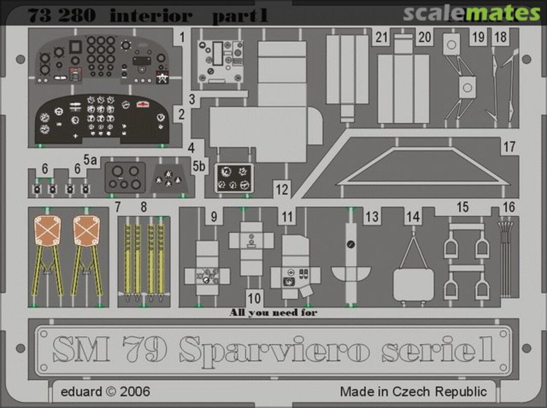 Boxart SM 79 Sparviero serie 1 interior, part 1 73280 Eduard