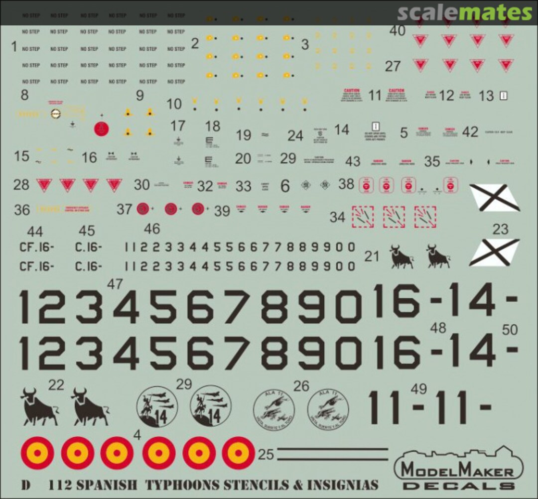 Boxart Spanish Typhoon's - stencils and insignias D48112 ModelMaker