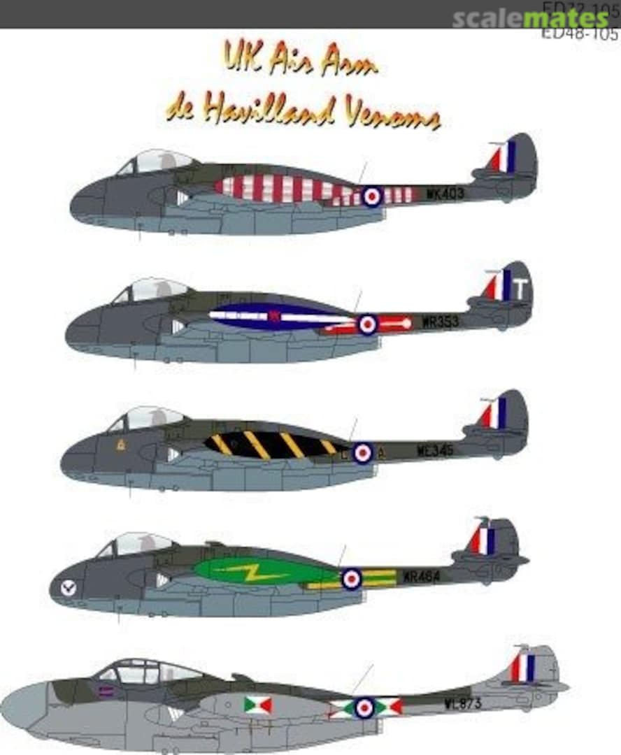 Boxart de Havilland Venoms ED48-105 Euro Decals