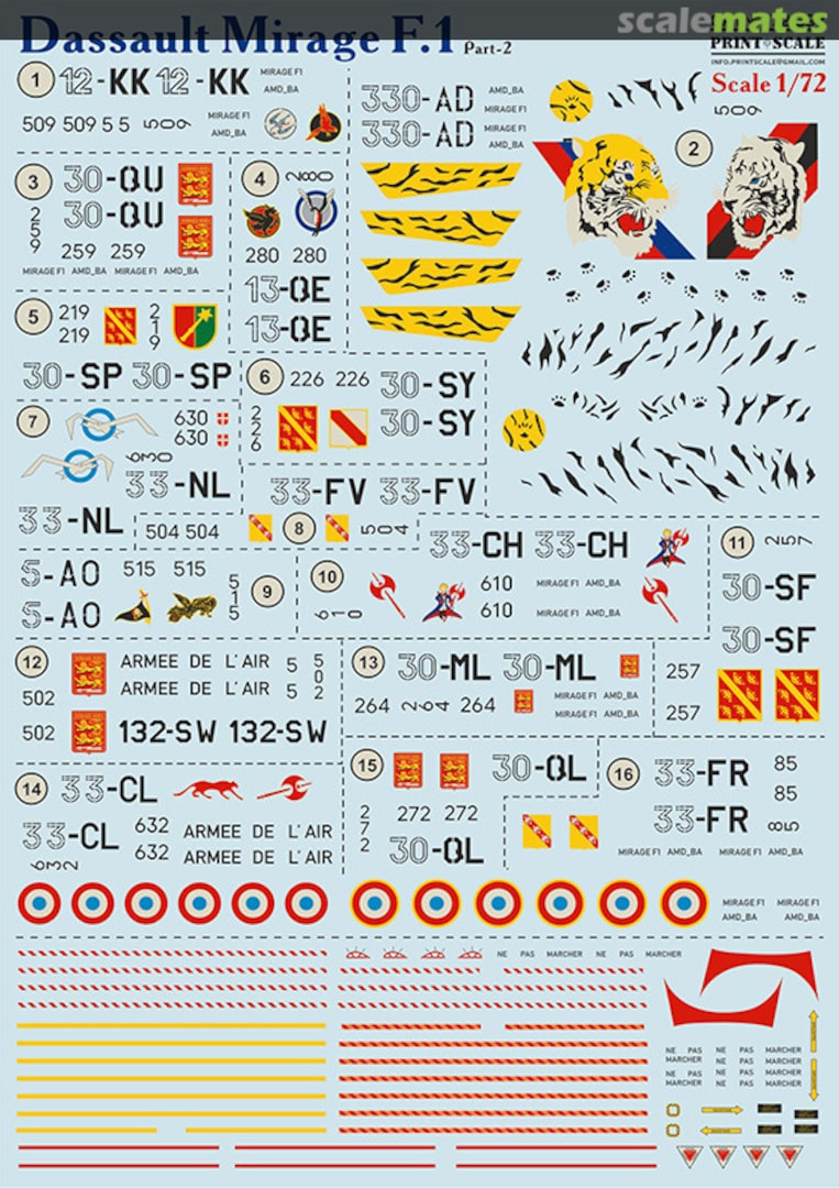 Boxart Dassault Mirage F.1 72-397 Print Scale