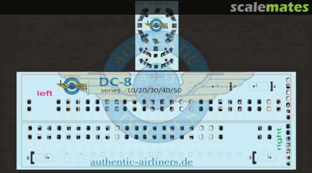 Boxart Cockpit and Cabin Windows DC-8 Series -10/20/30/40/50 DC-8-50 Authentic-Airliner-Decals