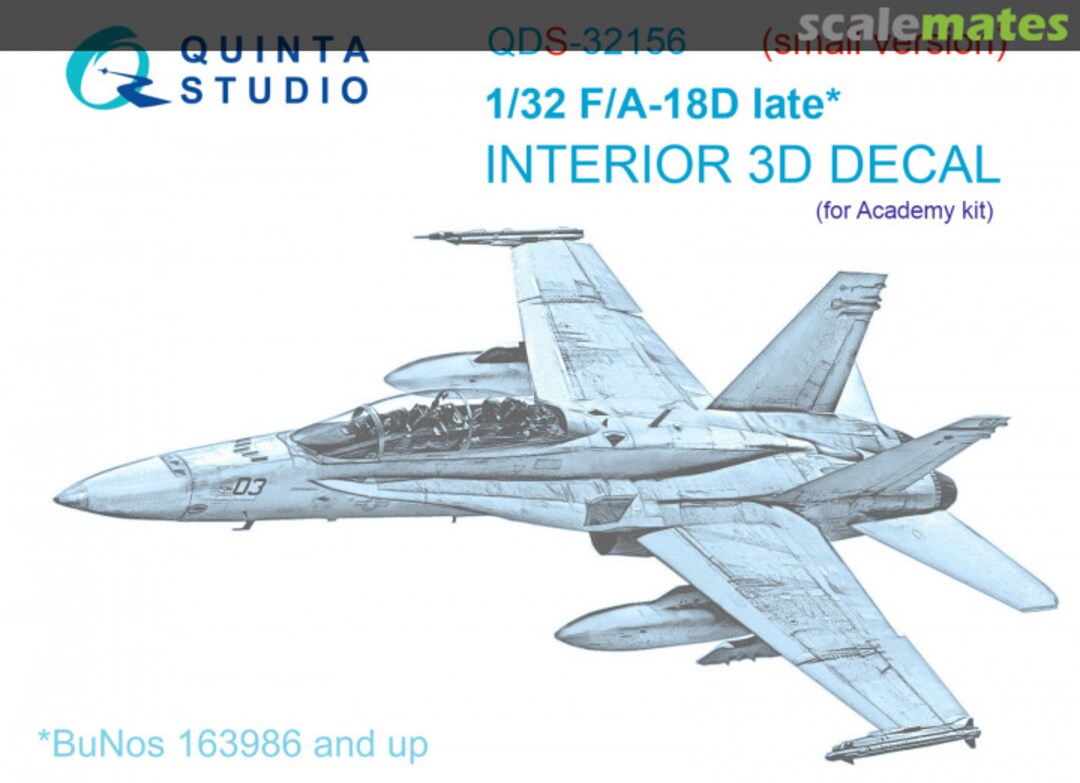 Boxart F/A-18D Late interior 3D decals (small version) QDS-32156 Quinta Studio